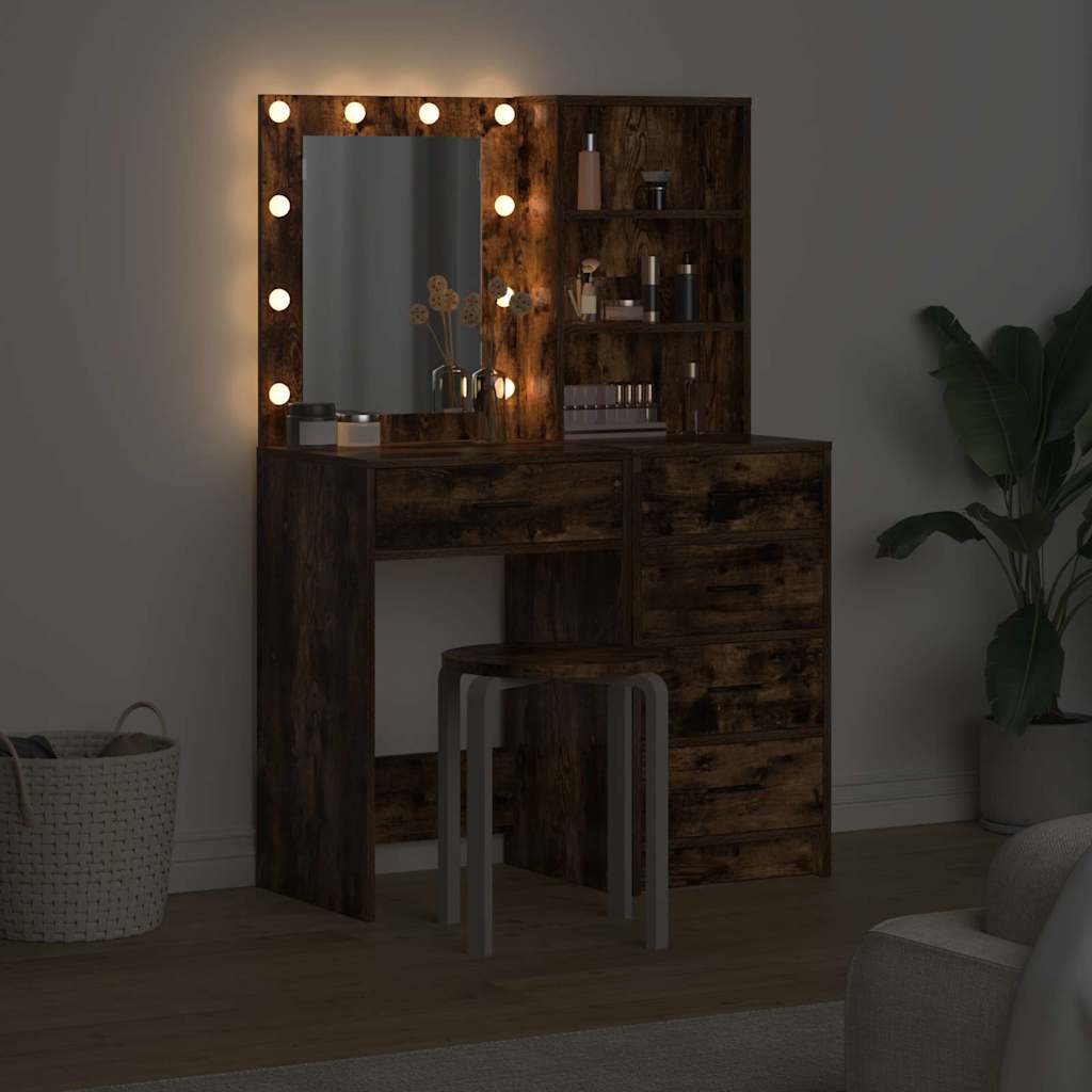 Makeup Table 2 pcs Brown 50 x 41 x 135 cm Particleboard