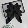Vintage Style Flower Applique Pleated Design Large Size Beaded Brooch Beaded Detail Fabric Material Pleated Flower