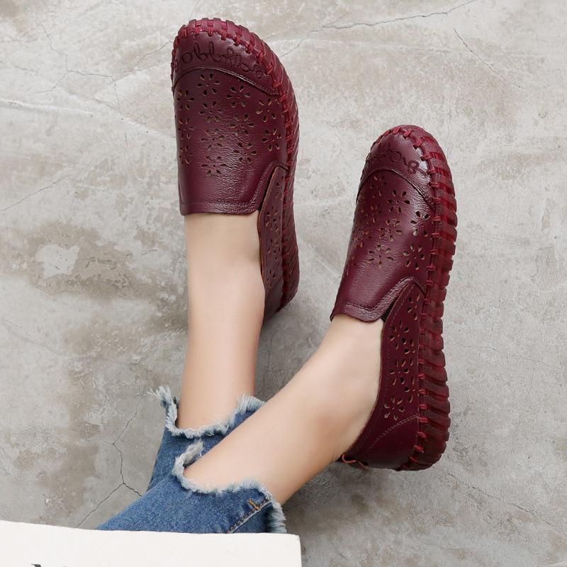 Mode Damesschoenen Echt lederen loafers Dames Casual schoenen Zachte comfortabele schoenen Damesflats