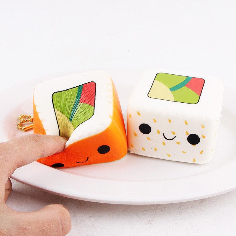 

Cute Kawaii Squishy Smiling Face Slow Rising Sushi Stress Relief Squzze Toy