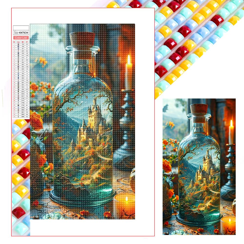 

5D DIY Full Square Drill Diamond Painting Castle in Bottle Kit Home Decor45x80cm China Mainland