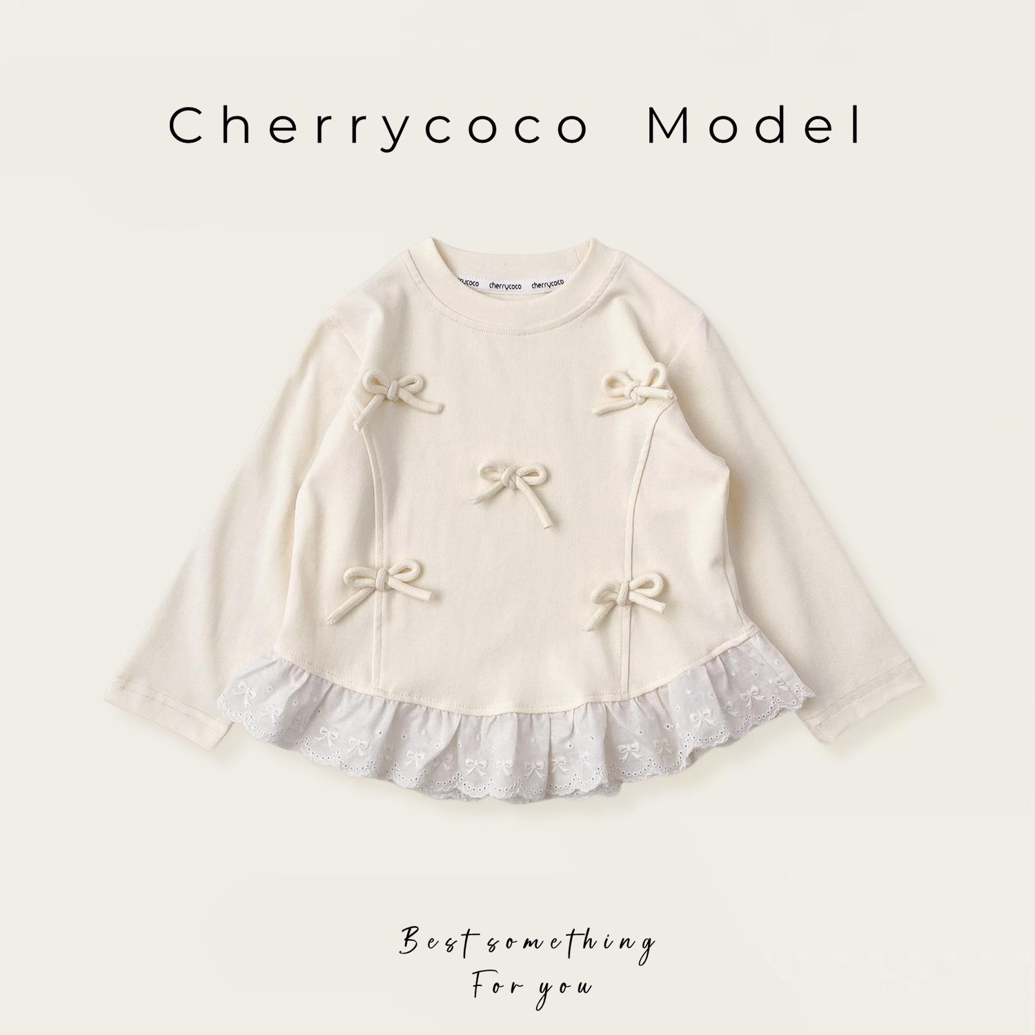 

Модная женская футболка с длинным рукавом и кружевным бантом, 2024 - Универсальная, с круглым вырезом, для весны и осени 140 cm