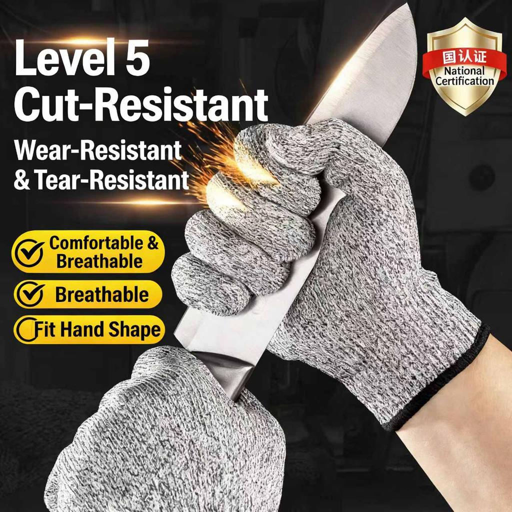 Competitive Price HPPE Cut Resistant Gloves ANSI/ISEA Cut Level 3 Anti-Cut Protection Abrasion-Resistant Uncoated Grey Glass