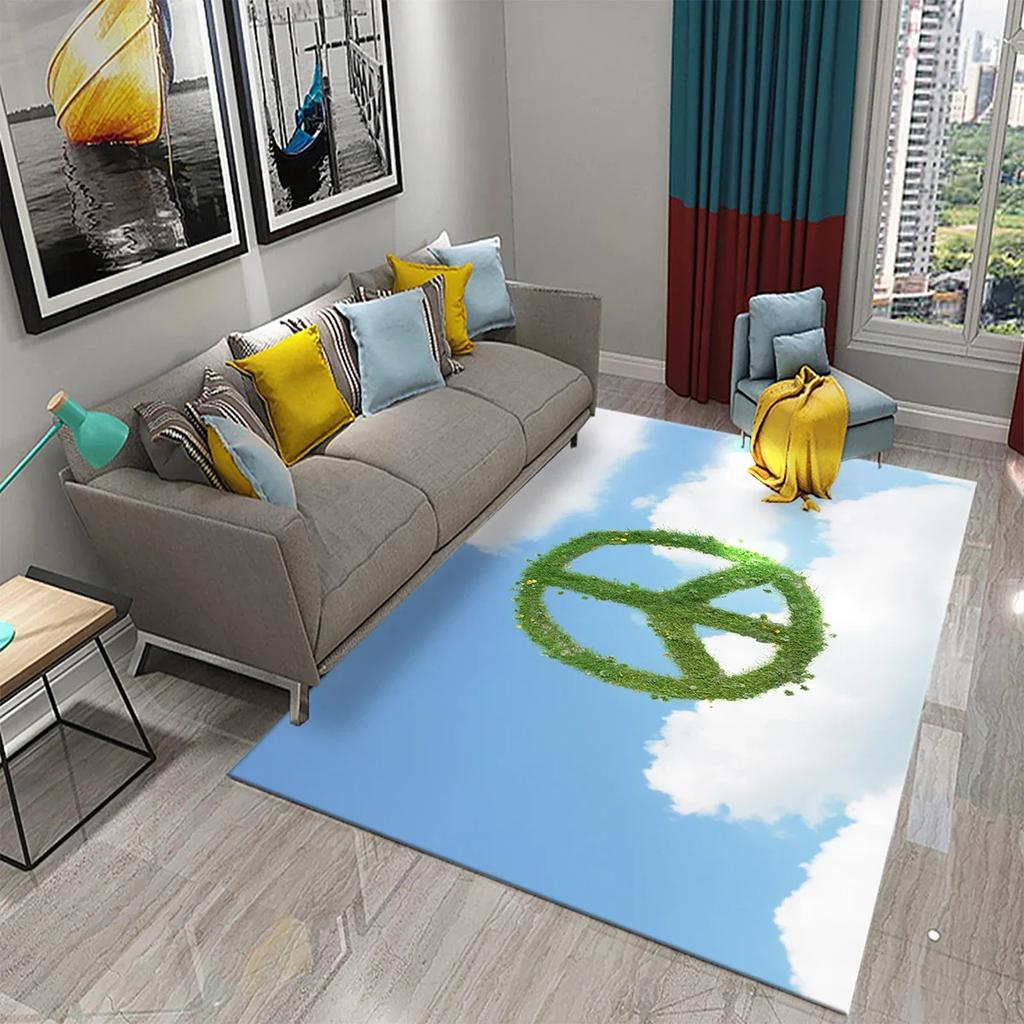 3D Colorful Peace Carpet for Bathroom Kitchen Door Entrance Mats Non-Slip Rugs Living Room Bedroom Decor Floor Welcome Mat Rugs