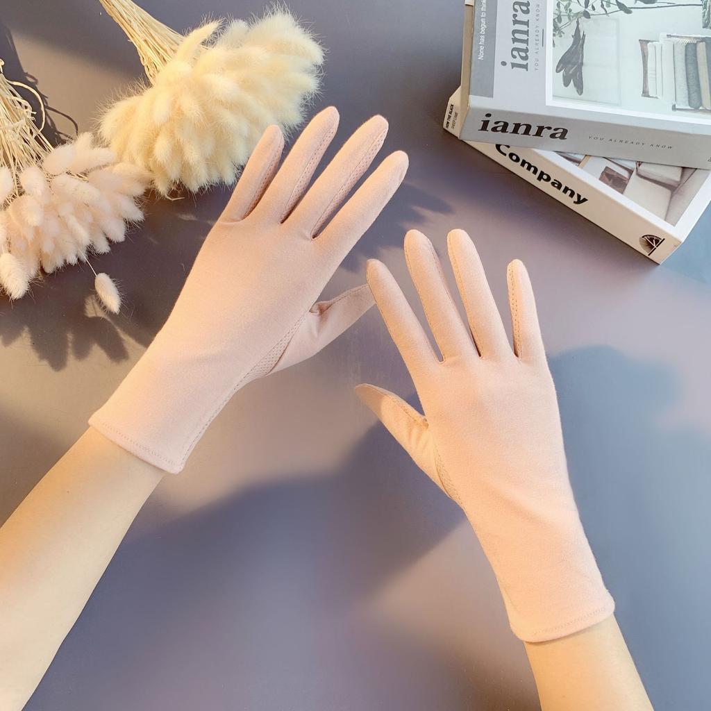 Women’s Cotton UV Protection Gloves, Breathable Summer Gloves, Anti-Slip Gloves for Cycling Driving Outdoor Travel Dance Parade