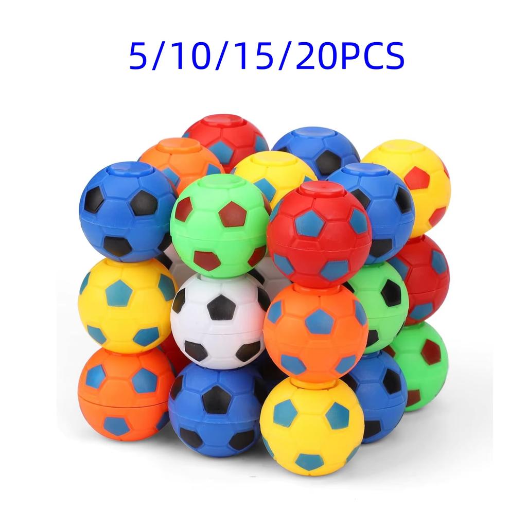 Mini Fidget Spinners Soccer Balls for Kids Soccer Party Favor Rotatable Finger Stress Balls Toy Classroom Prizes Return Gifts