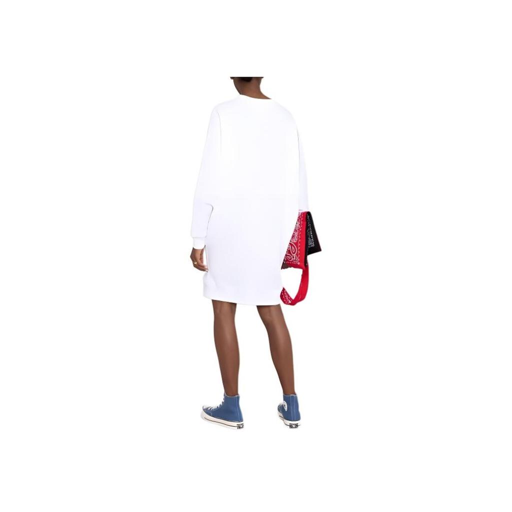 Polo Ralph Lauren Ss22 Logo Embroidered Long Sleeve Dress Women Dresses White 211856683-001
