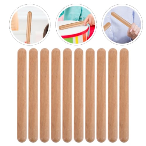 ibasenice Rhythm Sticks, Eurhythmics, Set of 12, Children's Educational Toy, Wooden Percussion Sticks