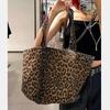 Leopard Print Large Capacity Single Shoulder Shopping Tote Bag for Women