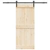 Sliding Door Hardware Set 200 cm Steel Black