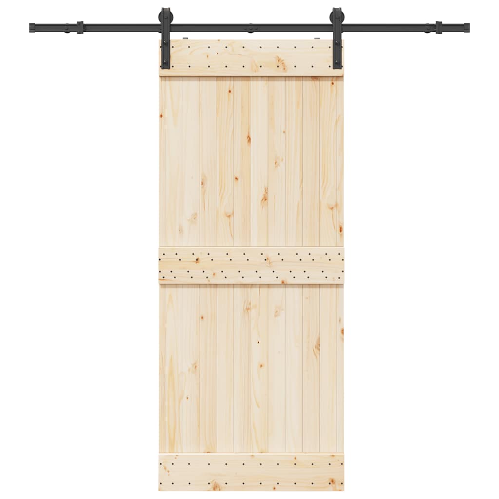 Sliding Door Hardware Set 200 cm Steel Black