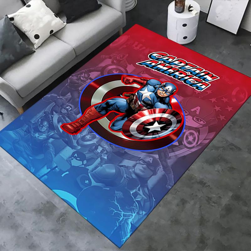 3D Printed Captain America,Shield,Hero Anti-Slip Rug - Machine Washable Office Rug for Living Room, Bedroom, Office - Multiple Sizes