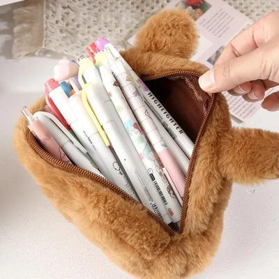 1-10PCS Kids Cute Plush Capybara Pencil Storage Bag Cartoon Pen Multifunction Large Capacity School Supplies Stationery Pouch