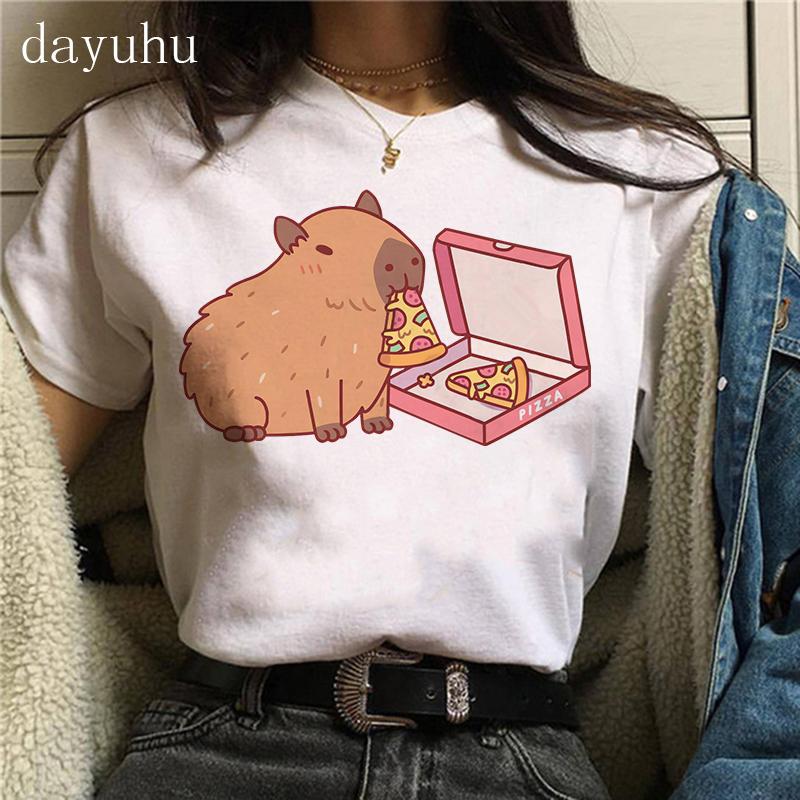 Funny 90s Capybara Tshirt Unisex Tshirt Capibara Cartoons Clothes Girl Capybaras T Shirt Female Casual Top Clothes