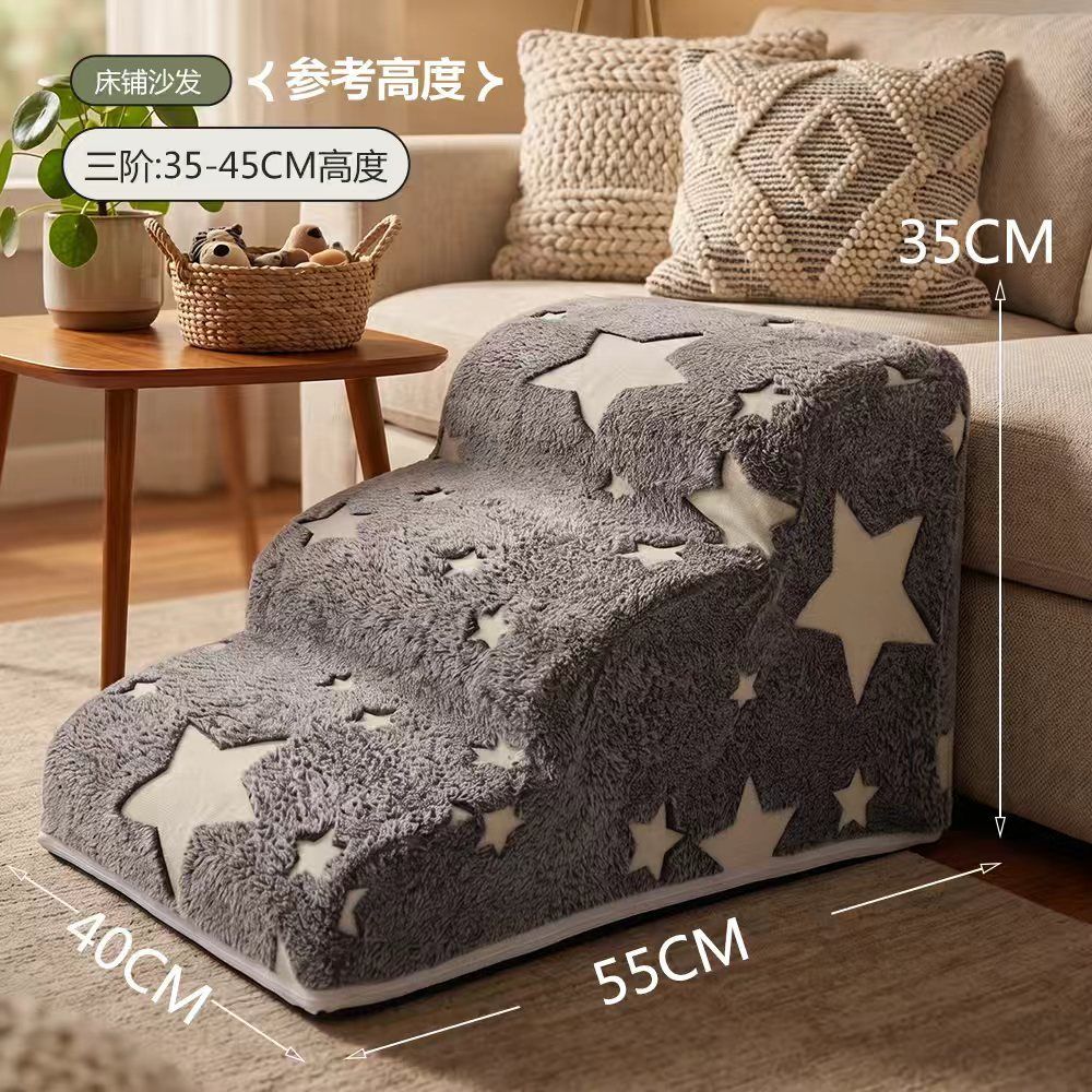 2/3/4 Noctilucent Pet Steps Foam Dogs Secure Stairs Ramps Non-Slip Pet Star Steps for Protect Older Dogs Pet Sofa Bed Ladde Gift
