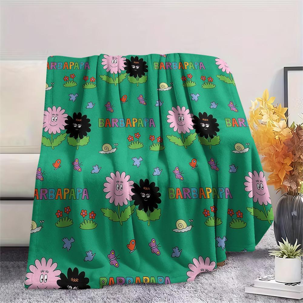 Barbapapa2 Flannel Blanket, High quality Comfortable for All Seasons, Home Decor, Warmth and Comfort
