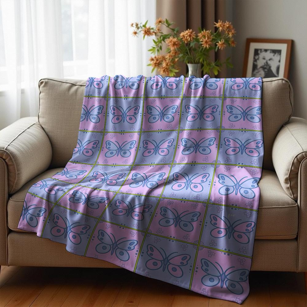 Grey Snowflake Cartoon Anime Print Flannel Blanket Soft Warm Throw for Kids Bedroom Sofa Christmas Office Car