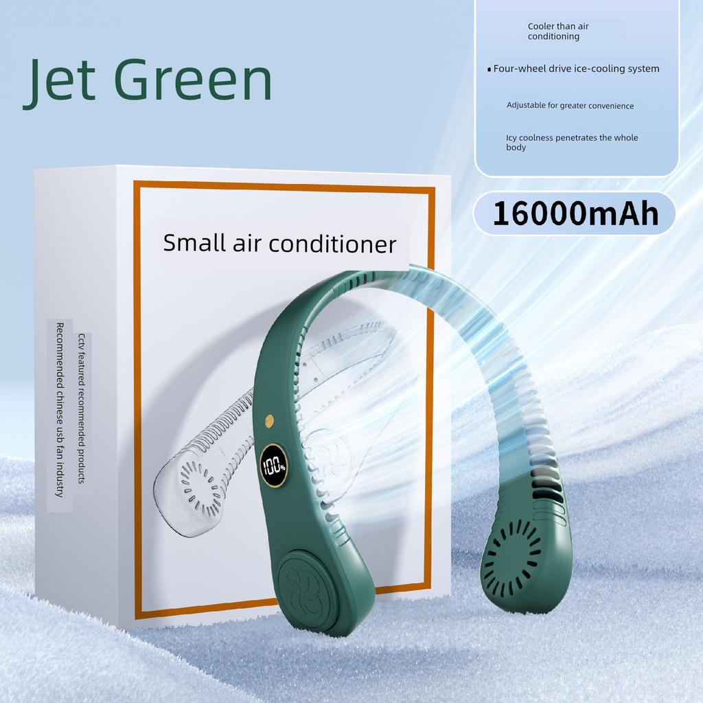 Neck-Hanging Fan, Portable Bladeless Cooling Air Conditioner, Silent, Small, Mini, USB Rechargeable, Long-Lasting