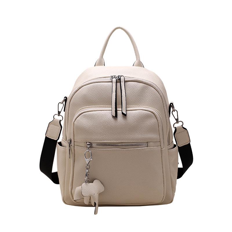 Schoolbag Backpack Women's Fashion Versatile Casual Korean Edition Student Textured Soft Leather Trend 1011 New Student Bag