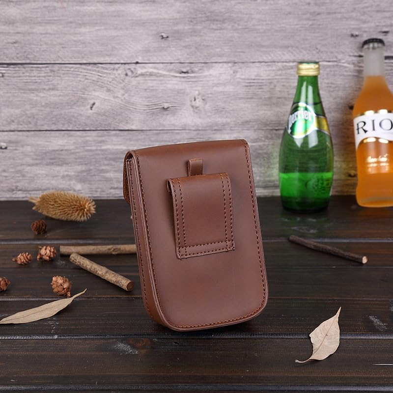 Scissor Scissor Waist Leather and with Belt Loop and Carabiner Hook k-cocochi Bag, Case, Pouch, Suede, Brown,