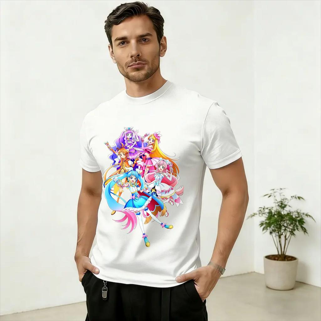 Wonderful Sky Precure All Stars Together TShirt for Unisex Awesome Pure Cotton Tees O Neck Short Sleeve T Shirts Printing Tops