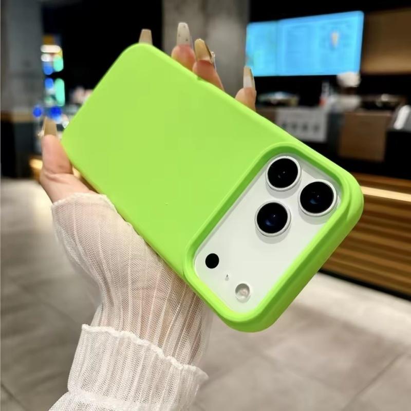Bright Fluorescent Liquid Silicone Phone Case For iPhone 17 Air 17Pro 16 ProMax Silicone Button Protection Matte Solid Soft Cover
