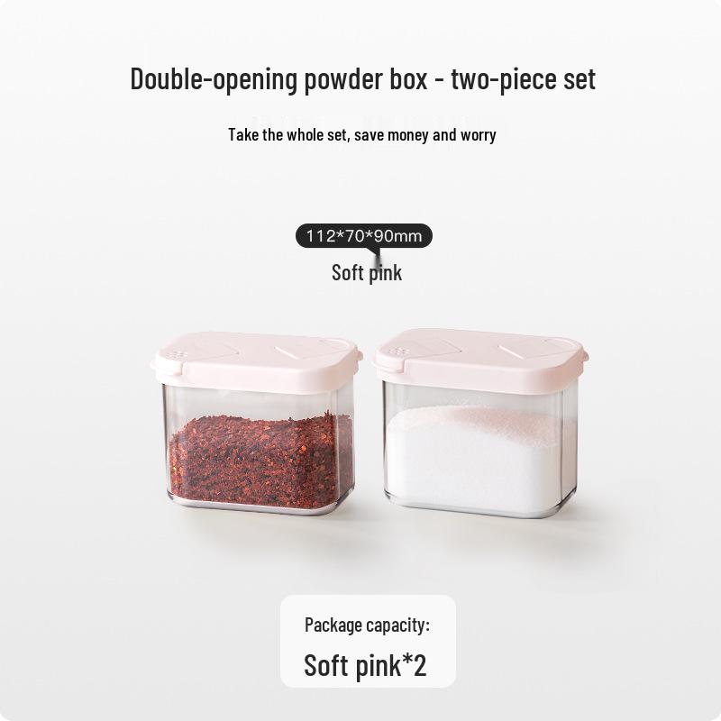 Adjustable Kitchen Seasoning Box Set with Dual-Opening Compartments