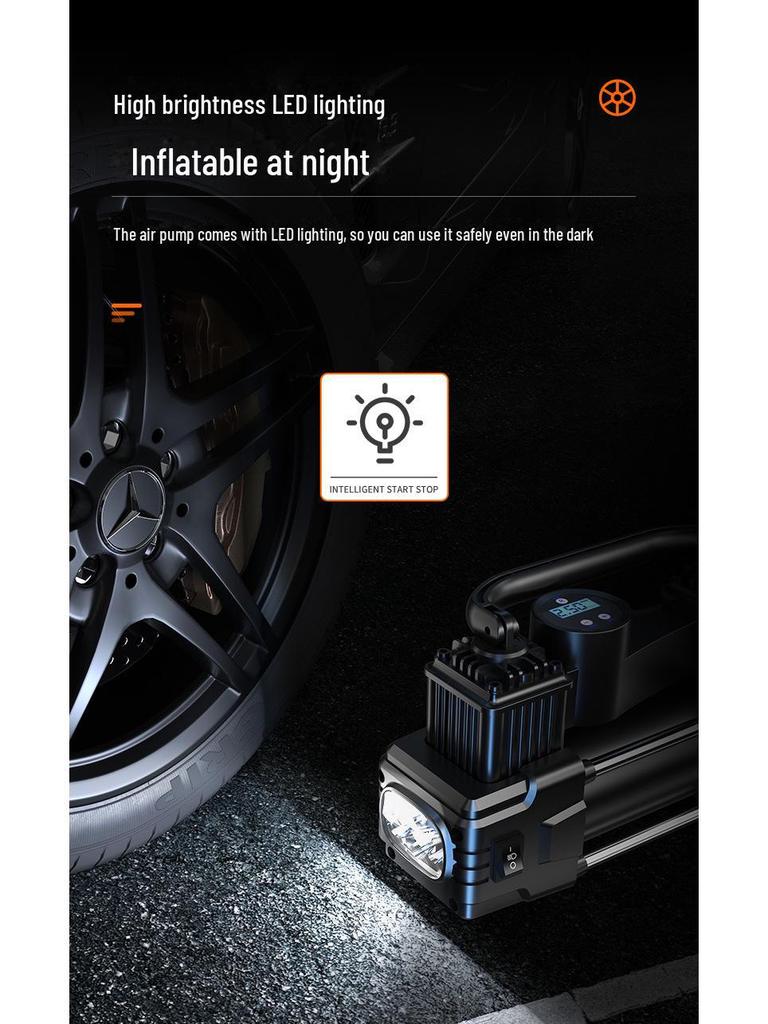 12V Hochleistungs-Doppelzylinder Tragbare Auto-Reifenluftpumpe