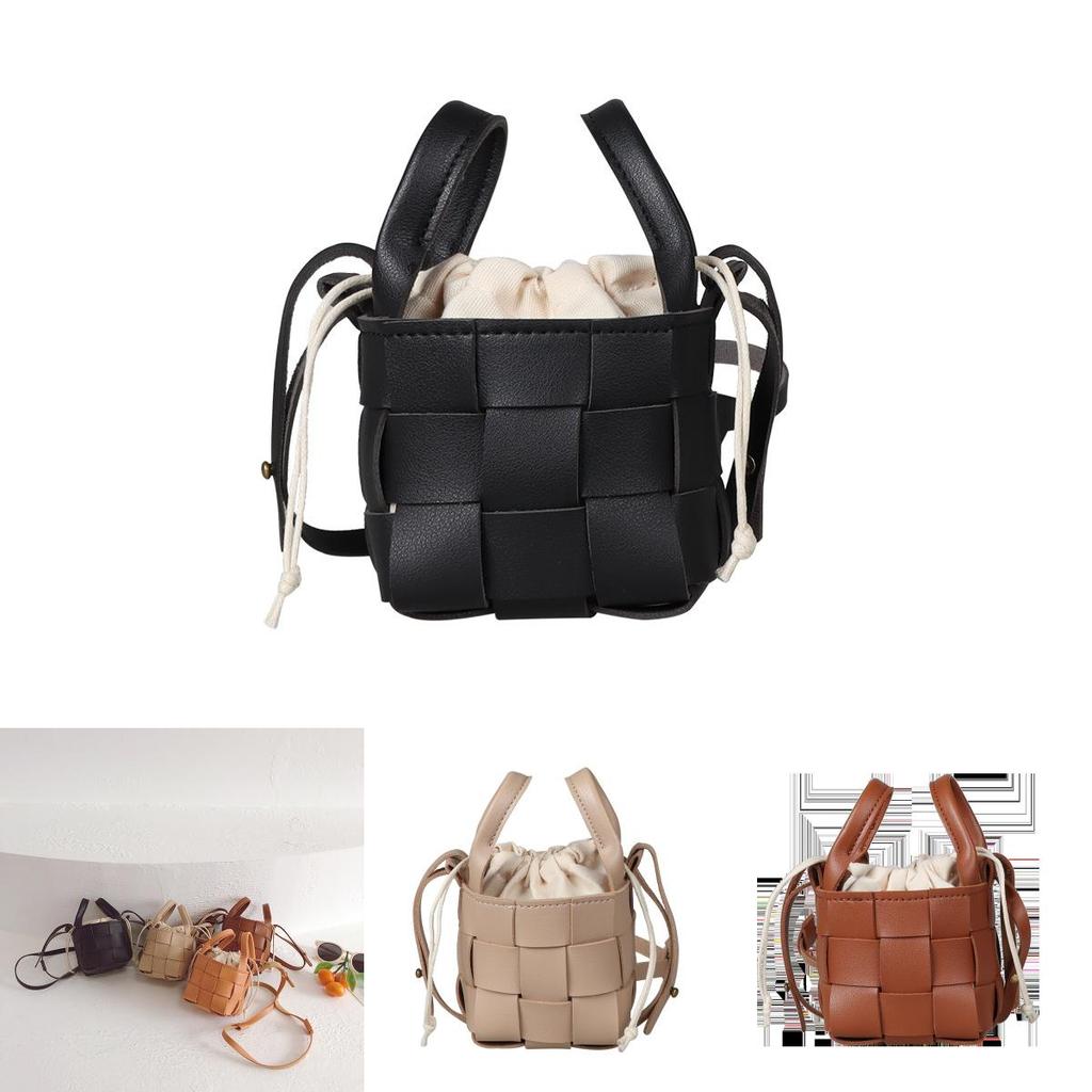 Childrens Crossbody Bag Pu Leather Fashion Weave For School Girls