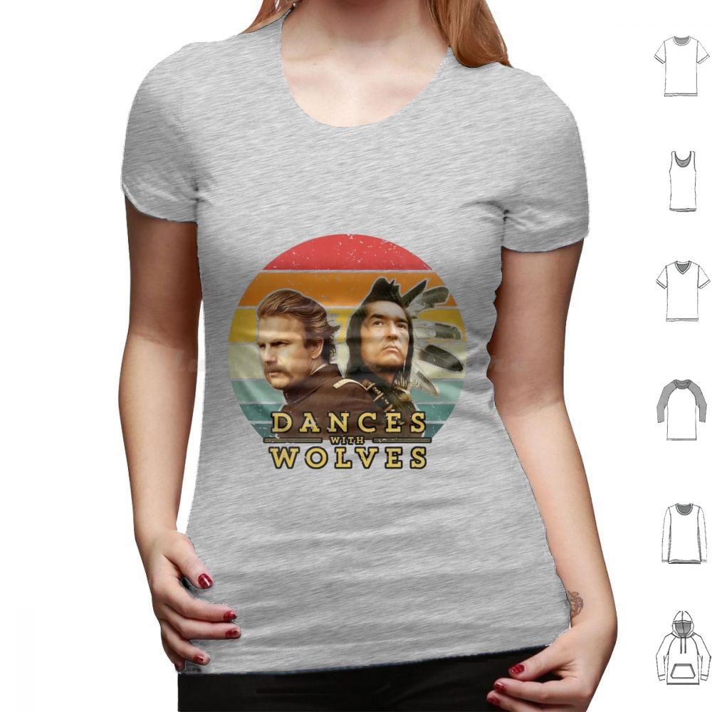Dances With Wolves T Shirt Big Size 100 Cotton Dances With Wolves Man Movie Animals Nature Dances Moon Music Retro Western