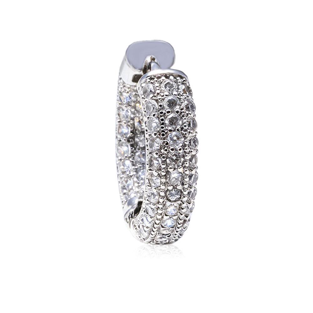 Trendy 18K Gold-Plated Copper Ear Cuffs with Inlaid Zirconia Diamonds - Elegant Vintage Earrings for Women
