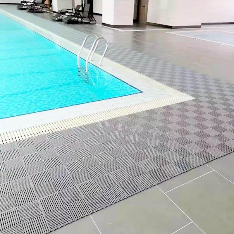 Ivory White Straight Grain Non-Slip Shower Mat (10-Pack)