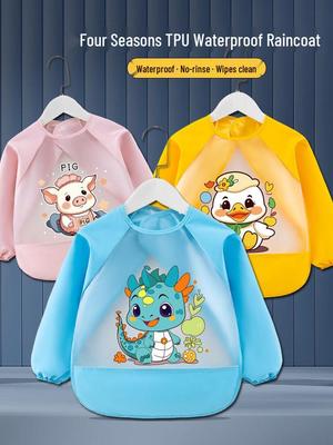 Waterproof Long Sleeve Baby & Toddler Bib Apron – Stain Protection, Wash-Free, All-Season