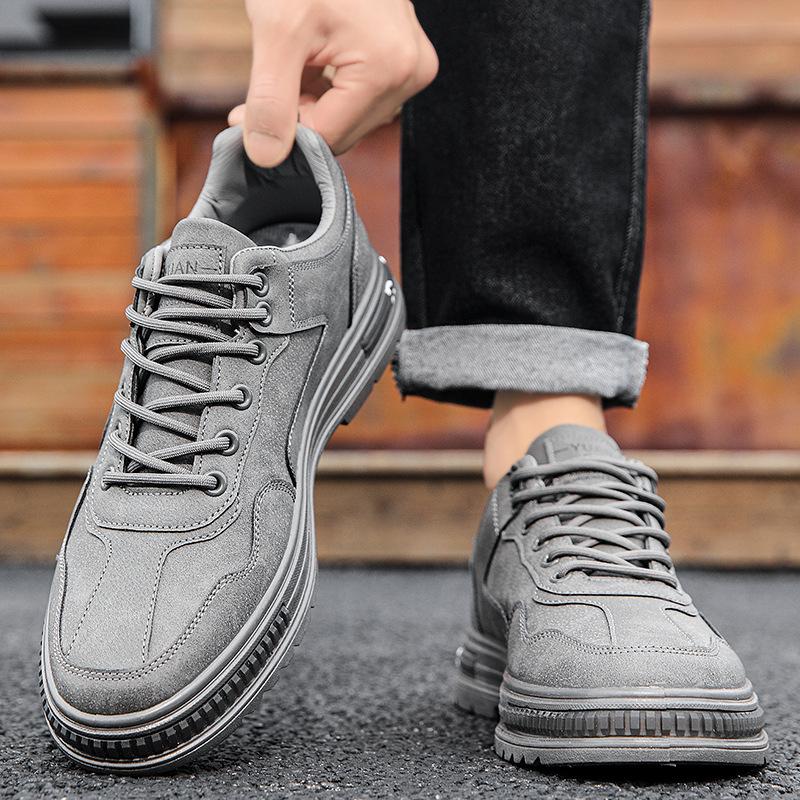 2024 autumn new non-slip and wear-resistant sports casual board shoes heightening soft sole men's fashion breathable versatile trendy shoes