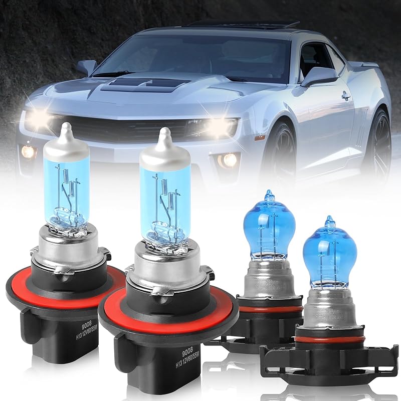 Fit For Ford Escape 2008 2009 2010 2011 2012 High Performance Halogen Headlight Bulbs 9008/H13 High/Low Beam + 5202 Fog Light Car Replacement Bulb