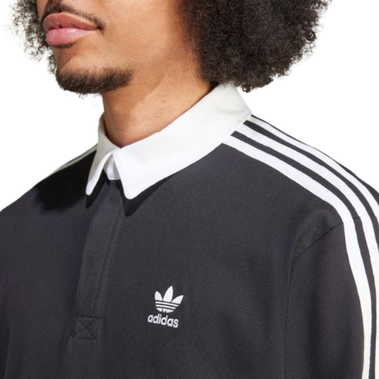 adidas ADICOLOR Long-sleeved Polo Shirt 'Black' Men's IZ4806