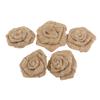 5Pcs Artificial Burlap Rose Flowers Light Brown 6Cm Decorative Roses for Wedding Christmas Party Home Garden Decoration Hessian