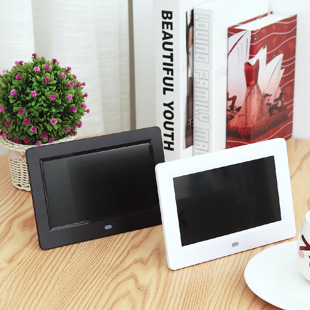 Digital Photo Frame 7 Inch HD TFT-LCD 1024x600 Digital Photo Frame Alarm Clock MP3 MP4 Movie Player