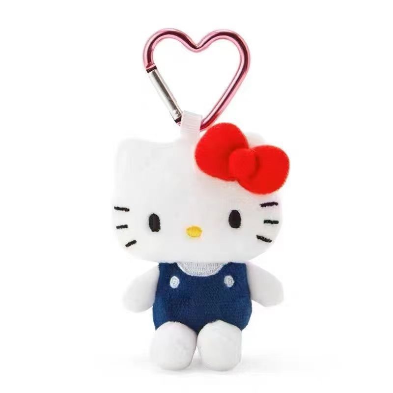 new Sanrio Hello Kitty Stuffed Doll Keychain Love Knot Kitty Cat Cute Cartoon Stuffed Keychains Bag Accessories Ornament Gifts