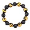 Onyx 12mm Zlatý Vyřezávaný Císařský Drak Onyx 12mm Náramek z Energetických Kamenů [Sekihui] [b434]