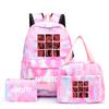 3Pcs/set Anime Naruto Canvas Backpack for Girl with Lunch Bag Pen Case Backpack Student Back To School Backpack Rucksack Mochila