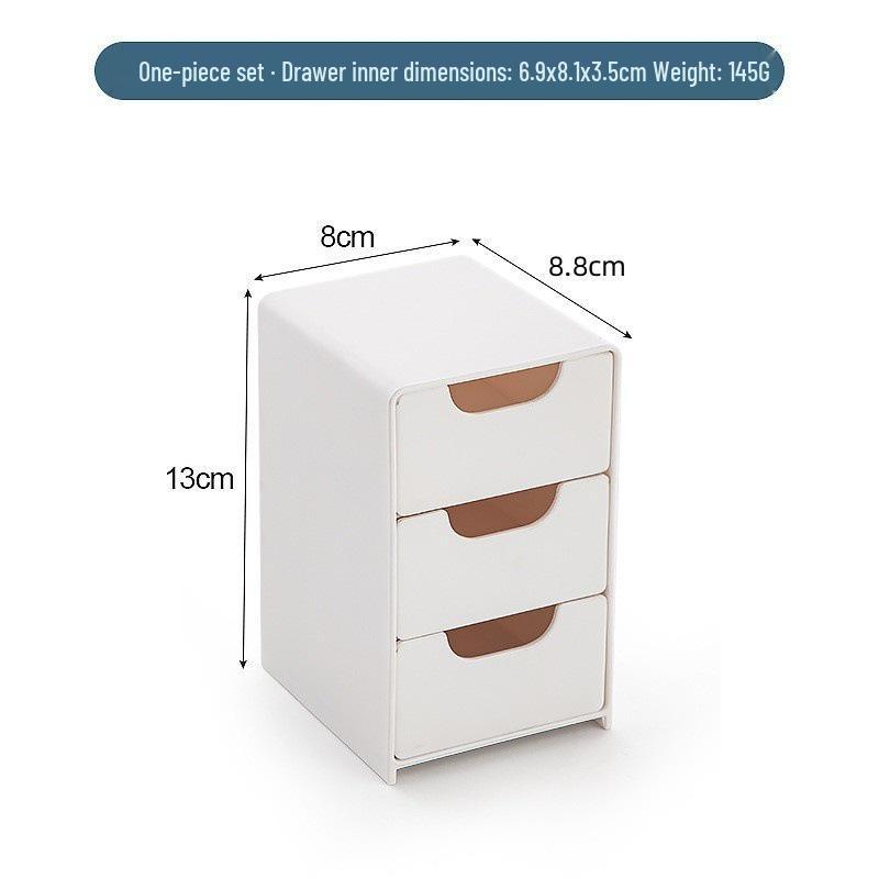Compact Three-Layer Drawer Storage Box for Office & Jewelry Organization