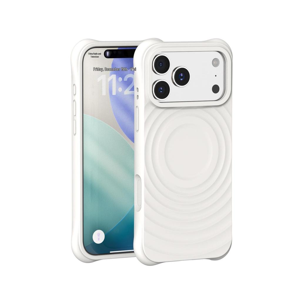 Square Anti-Drop Liquid Wave Magnetic Silicone Case for iPhone 17 Pro Max
