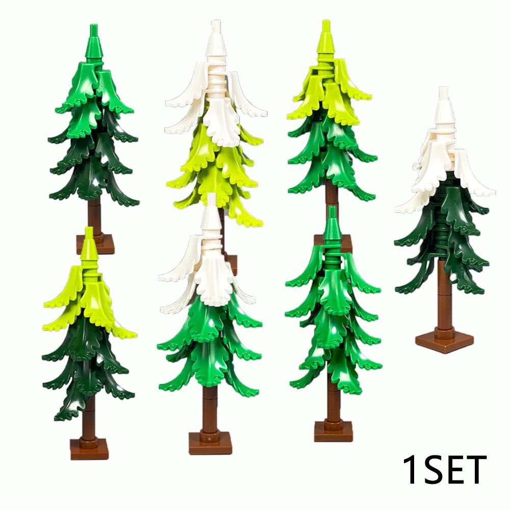 DIY Palm Tree & Snow Pine Building Blocks – Tropical Beach & Winter Scene Bricks, Compatible with Lego, Fun Creative Toy