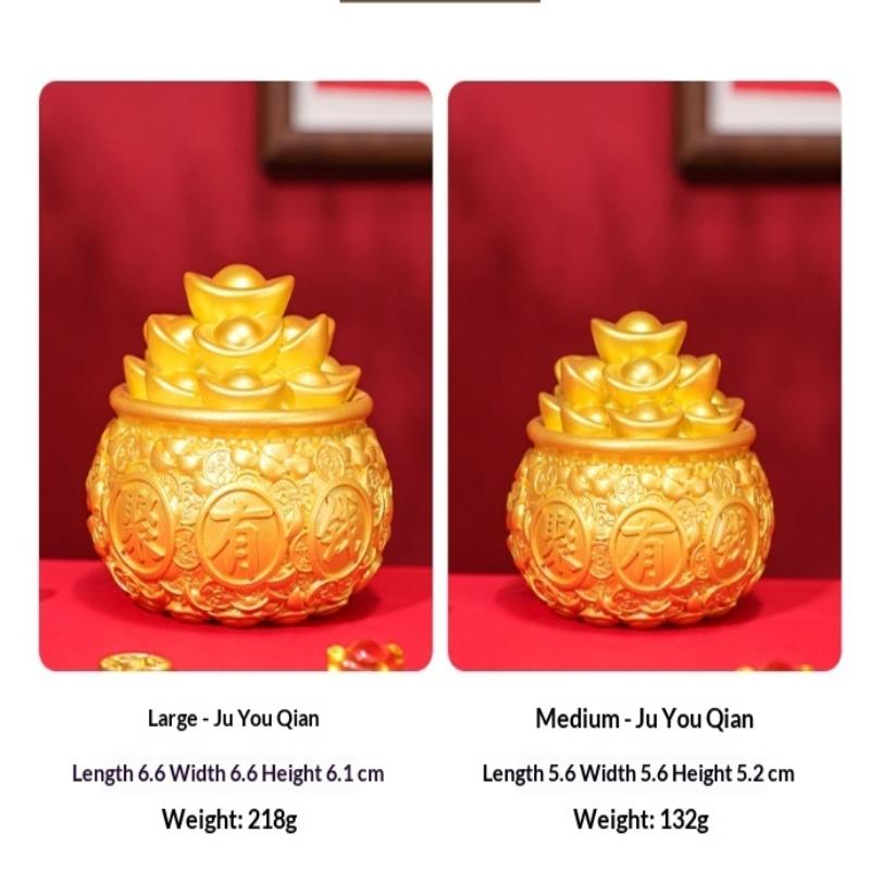 1Pcs Prosperity Sculpture Centerpiece Treasure Basin Statue For Office Shelf Desk Tabletop Art Craft Ornament Home Decorations