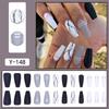 Short Press-On Nails Set Ins Style Fake Full Cover Acrylic Nail Tips Women Daily Wear