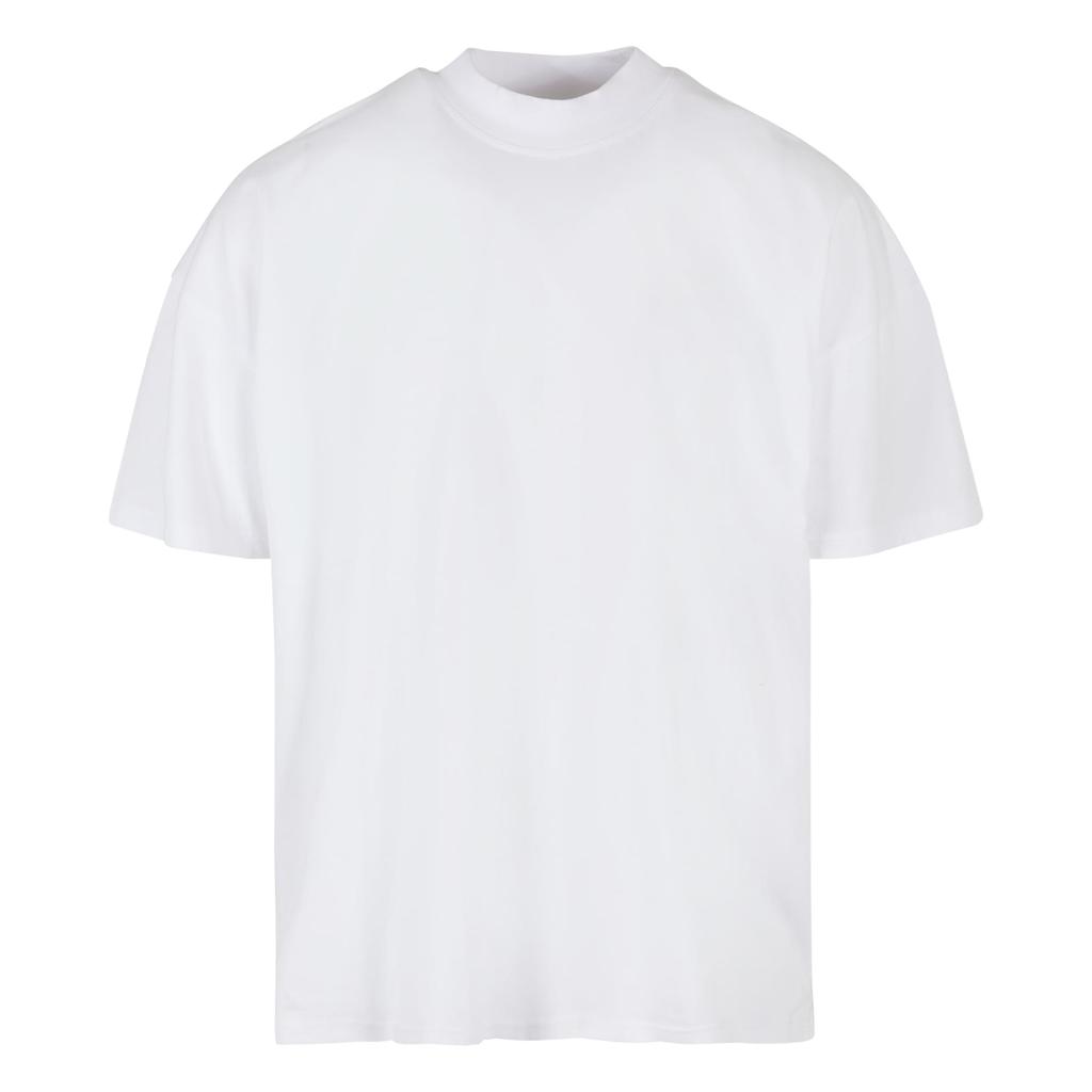 Build Your Brand Mens Mock Neck Oversized T-Shirt