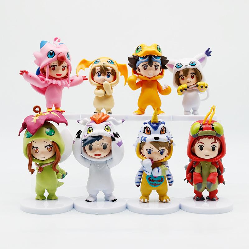 High Quality 8Pcs/Set Anime Digital Monster Digimon Cosplay Cute Action Figure Model Toys Brithday Gift Cake Decoration