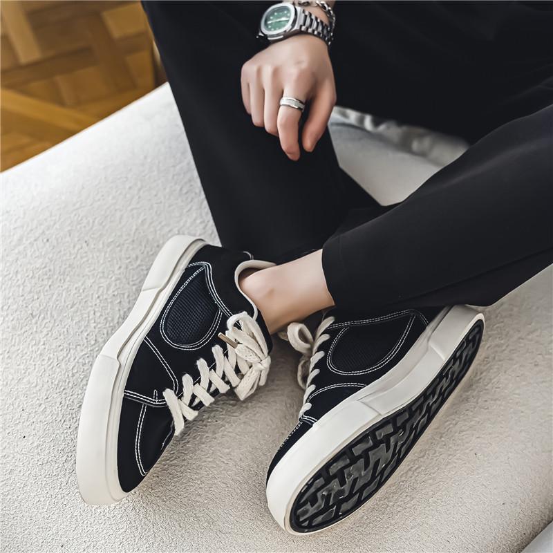 Vyriški drobės batai, marginti, vyriški sportiniai batai, patogūs batai storu padu, kvėpuojantys laisvalaikio batai