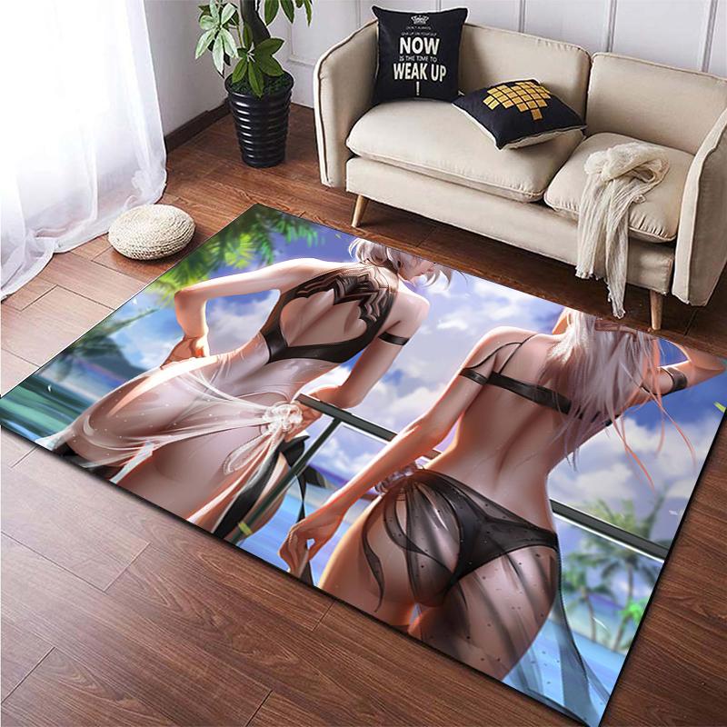 Sexy Anime Girl Print Creative Pattern Non Slip Carpet Bikini Beach Mat Yoga Mat Home Bedroom Decoration Camping Mat